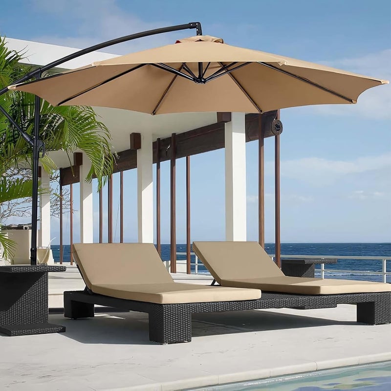 GLDDFDG Patio Umbrella Canopy, Universal Replacement Cover for 10 Feet 8- Ribs Outdoor Round Patio Market Umbrella Parasol Canopy Top Sun Shade Accessory, 300D UV Protective And Water Resistant (Champagne) - Image 2